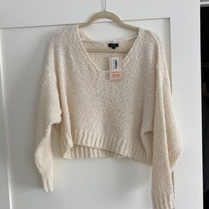 Debut Cream V-Neck Sweater
